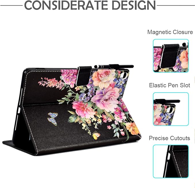 Case for iPad 9th/8th/7th Generation iPad 10.2 Case (2021/2020/2019 Model iPad 9/8/7 Case) PU Leather Folio Folding Stand Cover for iPad 10.2 inch Auto Wake/Sleep Hummingbird
