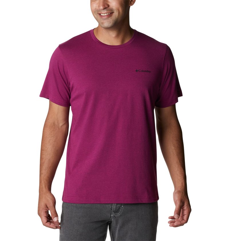Columbia Men's Thistletown Hills Short Sleeve, Red Onion Heather, X-Large
