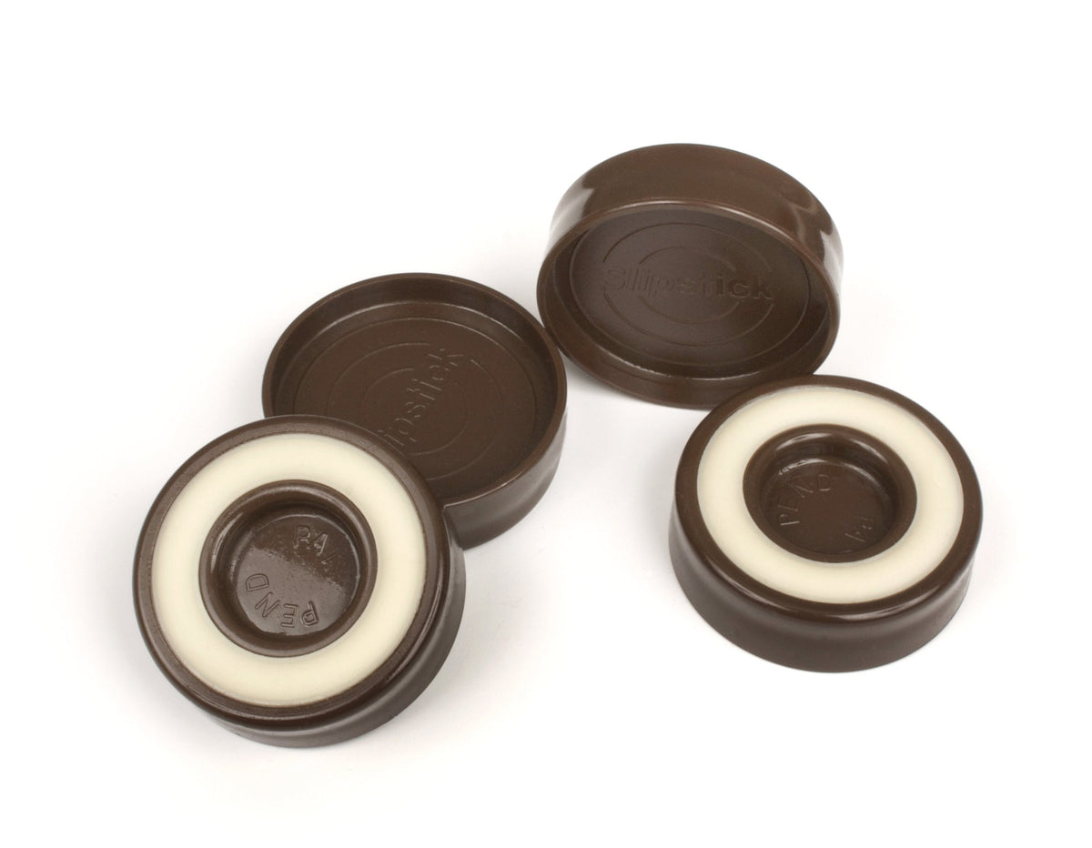 Slipstick CB525 1-3/4" Furniture Leg Coaster Cups / Floor Protectors (set of 4) Round, Chocolate Color