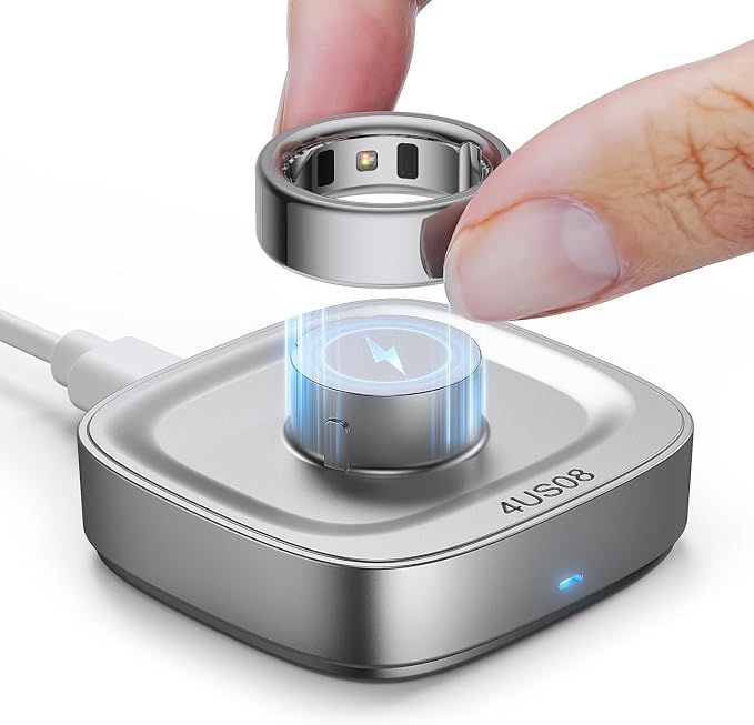 Ring Chager Compatible with Ou-ra Ring4 Fast Charge for Ou-ra Ring Gen 4 of Size 8 Charging Dock with USB-C Cable