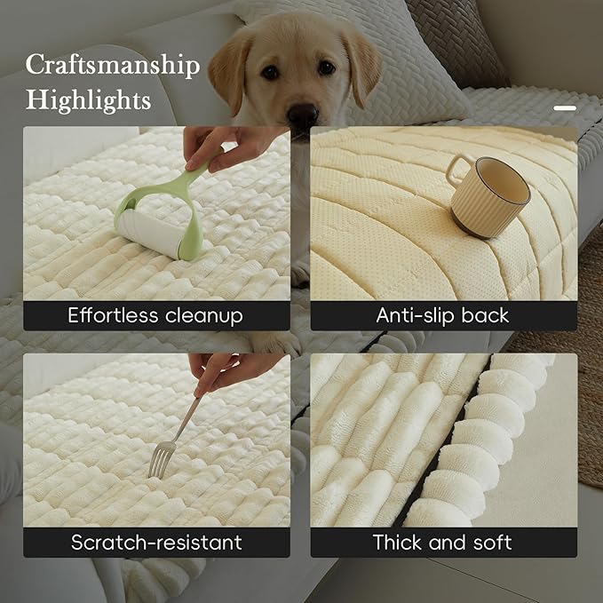 Couch Covers for 3 Cushion Couch Sofa Pet Friendly,Non-Slip Sofa Cover Washable
