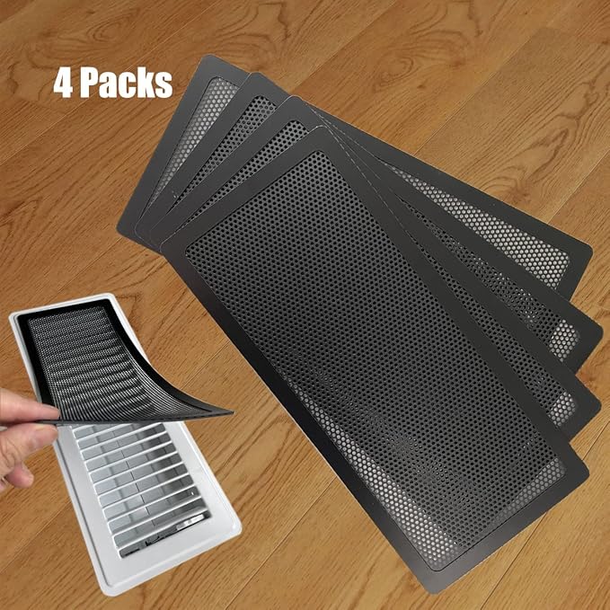 Floor Register Vent Cover- 4"x12" Magnetic Air Vent Screen Mesh Cover