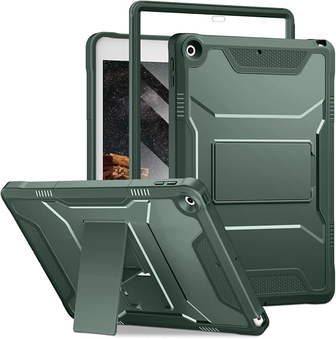 DTTO Case for for iPad 9th/8th/7th Generation 10.2-inch Black | Durable Shockproof Protective Cover Built-in Screen Protector &amp Kickstand Corner Protection