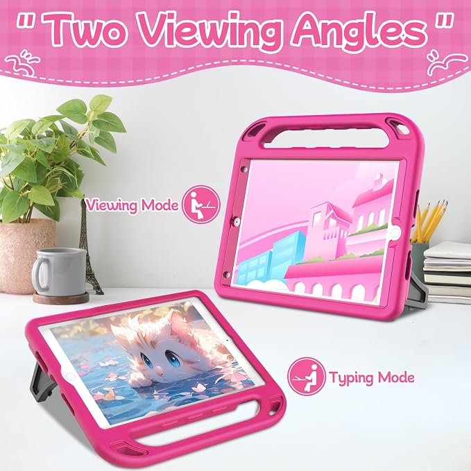 BMOUO Kids Case for iPad 9th/8th/7th Generation (iPad 10.2 Inch 2021/2020/2019) with Built-in Screen Protector Durable Shockproof Handle Stand iPad 9th 8th 7th Generation Case for Kids Black