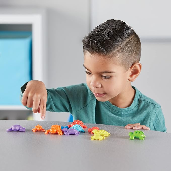 hand2mind Tactile Turtles Math Activity Set, Toddler Numbers and Counting, Math Counters for Kids, Color Sorting Toys, Sensory Turtle Game, Preschool Learning Activities, Montessori Math Materials