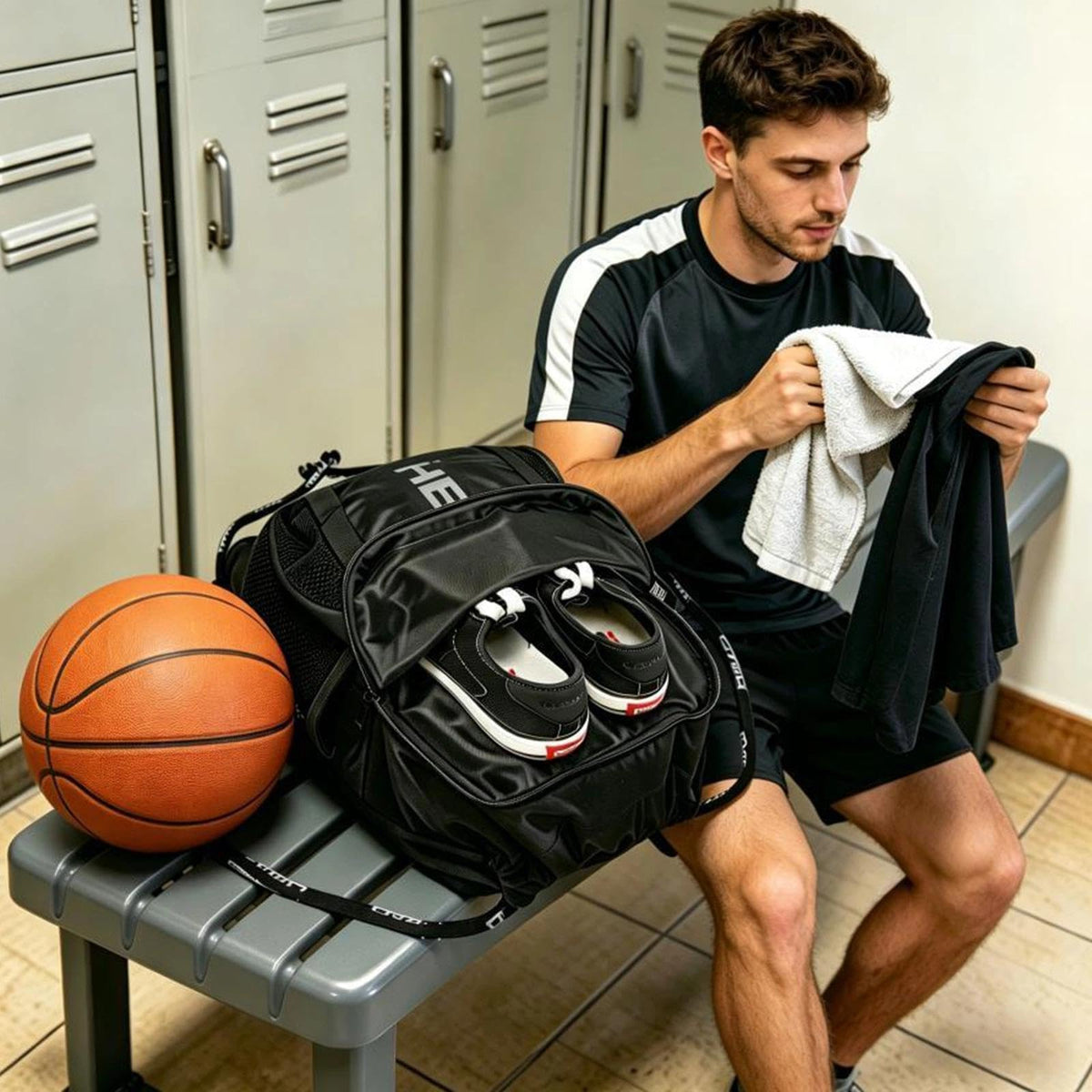 HEAD Men's Drawstring Backpack with Shoe & Phone Pocket,Bottle Holder