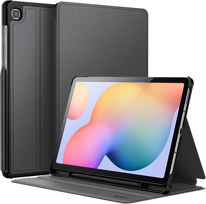 JETech Folio Case Cover for Samsung Galaxy Tab S6 Lite 10.4 Black | Multi-Angle Stand Cover S Pen Holder Slim Protective Cover Auto Wake/Sleep