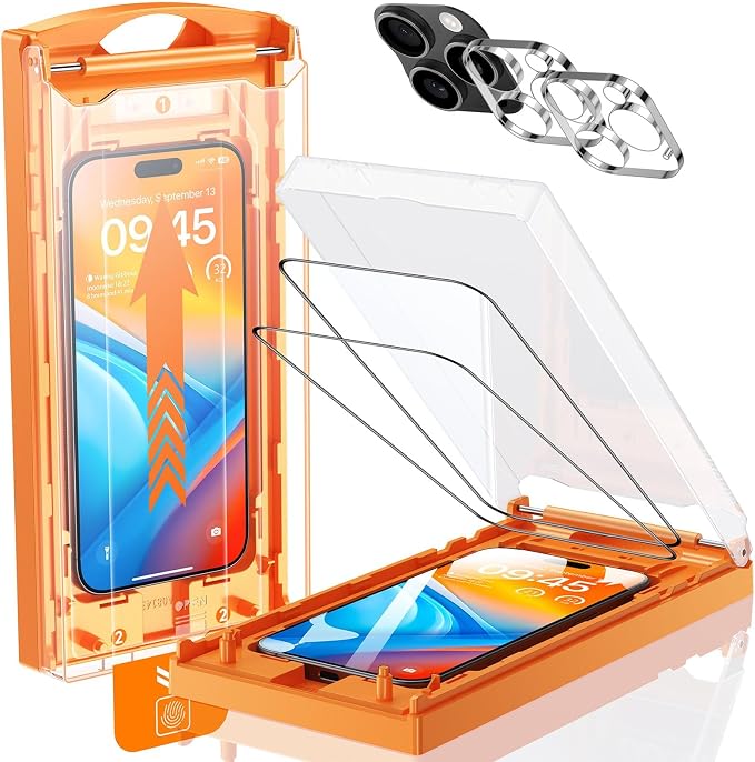 2+2 Packs for iPhone 17 Pro Privacy Screen Protector with Camera Protector | TOP 9H+ Tempered Glass [Zero Bubble][10X Military Protection] Anti Spy 17 ProMax Tempered Glass Full CoverageCase-Friendly