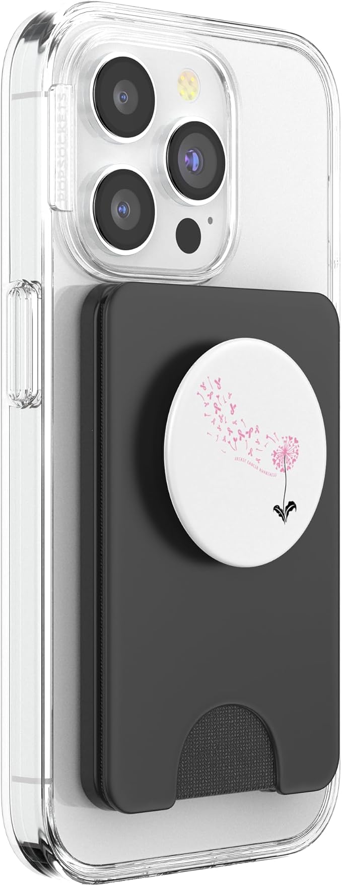 Dandelion Breast Cancer Awareness Pink RIbbon Support Gift PopSockets Adhesive PopGrip