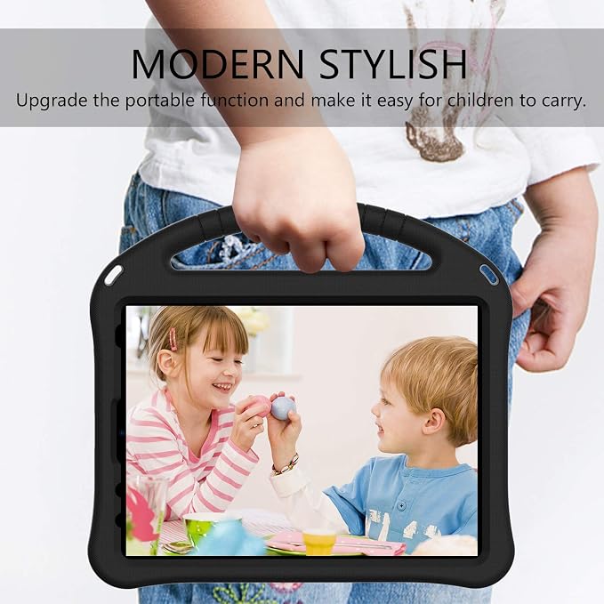 Dteck Kids Case for iPad 10.2 - Shockproof Rugged EVA Handle Stand Child Proof Case for iPad 9/8/7 Generation Black