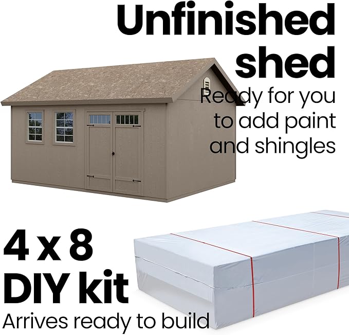 Handy Home Products Scarsdale 12x16 Do-it-Yourself Wooden Storage Shed with Floor Kit- Does not Include Paint or Roofing Shingles