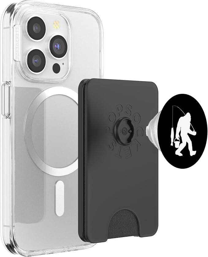 Bigfoot Fishing Funny Sasquatch and Fish PopSockets PopGrip: Swappable Grip for Phones &amp Tablets PopSockets Adhesive PopGrip