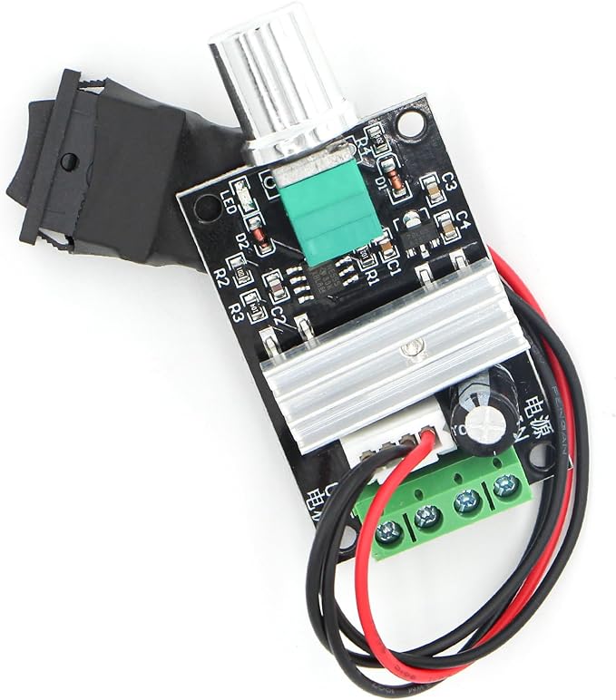 RioRand Small PWM DC Motor Speed Controller - for 6V 12V 24V 28V 3A 80W Low-Voltage Gear Motors with Forward/Reverse Switch Control