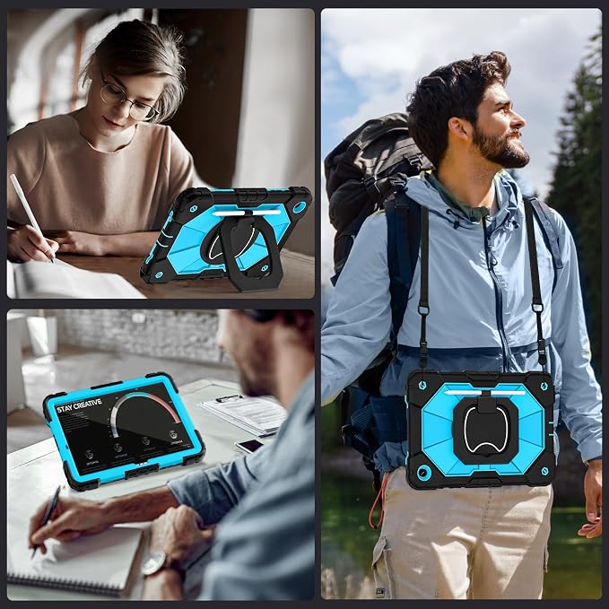 Auizotl Case for Samsung Galaxy Tab A11+/A9+ Plus 11 Inch with Screen Protector/Rotating Stand/Pen HolderMilitary Grade Shockproof Cover for Galaxy Tab A11 Plus /A9 Plus CasesBlack