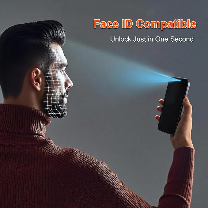 OneFish Screen Protector for iPhone 13 Pro Max / 14 Plus Privacy 4-Way 360° Anti-Spy Tempered Glass 9H Hardness HD Clear Anti-Fingerprint 3D Curved Edges Case-Friendly &amp Easy Installation