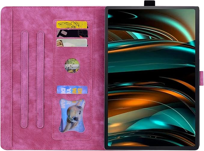 Case for Honor MagicPad 3 Pro 12.3 12.3 2026Multi-Angle Viewing PU Leather Folio Stand Cover with Pencil HolderShockproof Protective Case for Honor MagicPad 3 Pro 12.3 2026Rose Red