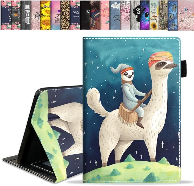 Case for Amazon Kindle Fire HD 10 Tablet 10.1 (9th/7th Generation 2019/2017 Release) Slim Folding Stand Folio Cover with Card Slot &amp Auto Wake/Sleep - African American Girl