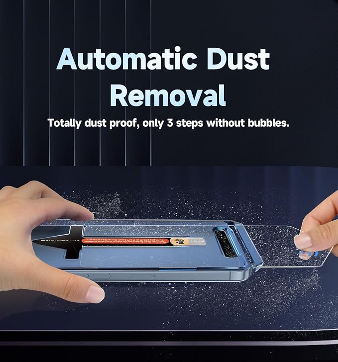 Compatible with iPhone 14 Plus Screen Protector HD Clarity With Automatic Dust Removal and Easy Installation Tool 9H Hardness and Military Grade Shatterproof Tempered Glass
