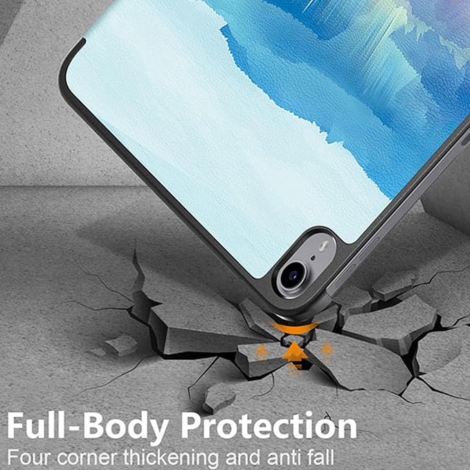for iPad (A16) 11th Generation 11 inch 2025 &amp iPad 10th Generation Case 10.9 2022 with Stand [Auto Sleep/Wake] Smart PU Leather &amp Hard Bumper Shockproof Tri-fold Cover Almond Tree Flower