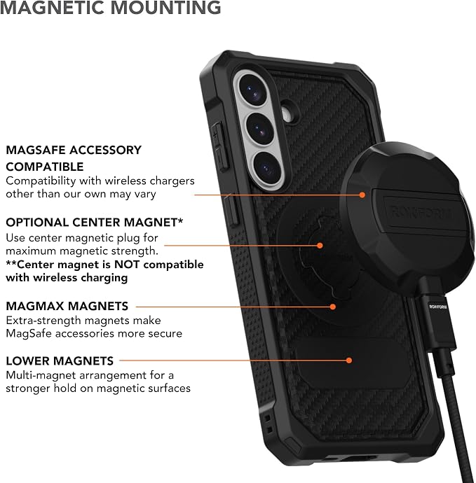 Rokform Rugged Case for Galaxy S26 Magnetic + RokLock (Black)