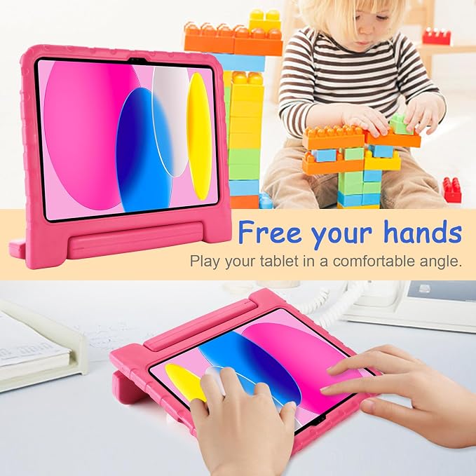 Kids Case for iPad Pro 11 M5/M4 &amp iPad Air 11 (2026/2025/2024) Shockproof Case with Pencil Holder Techcircle Light EVA Foam Handle Stand Bumper Protective Child Friendly Drop Proof Cover Black