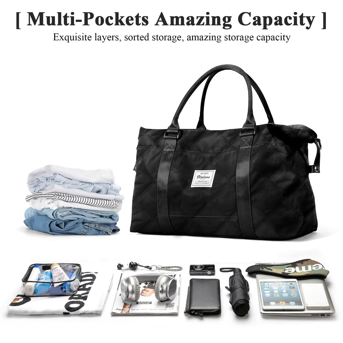 Travel Duffel Bag,Overnight Weekender Bags for Women with Wet Pocket
