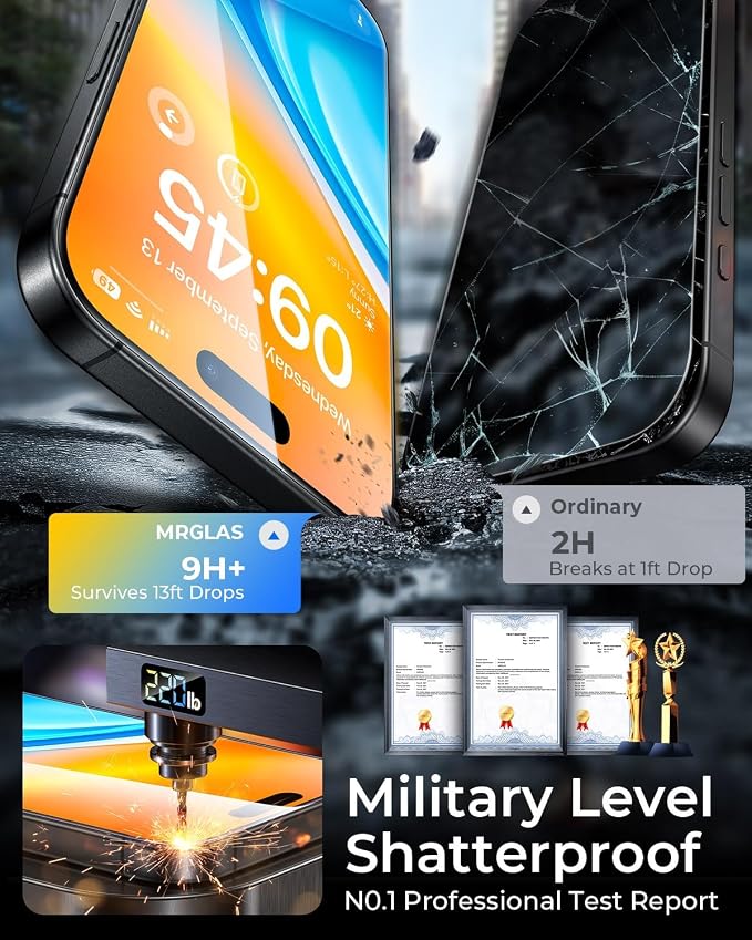 2+2 Packs for iPhone 17 Pro Privacy Screen Protector with Camera Protector | TOP 9H+ Tempered Glass [Zero Bubble][10X Military Protection] Anti Spy 17 ProMax Tempered Glass Full CoverageCase-Friendly