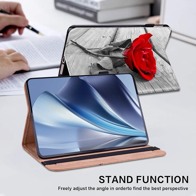 Case for iPad (A16) 11th Generation 11 Inch 2025 iPad 10th Generation 10.9 inch 2022 Auto Wake/Sleep Pencil Holder Flip Wallet Leather Cover Bicolor Marble