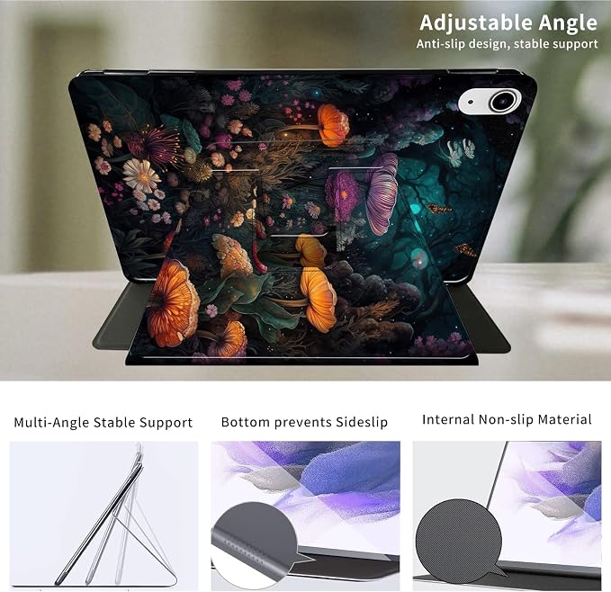 for iPad 9th Generation Case (2021)/8th Gen (2020)/ 7th Gen (2019) 10.2 Inch-360 Degree Rotating Multi-Angle Viewing Protective Cover with Auto Sleep/Wake-Art Mandala Flower