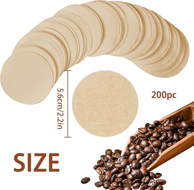 CEYAZYE 200 PCS Round Coffee Filter Paper, 56 mm Disposable Coffee Filters