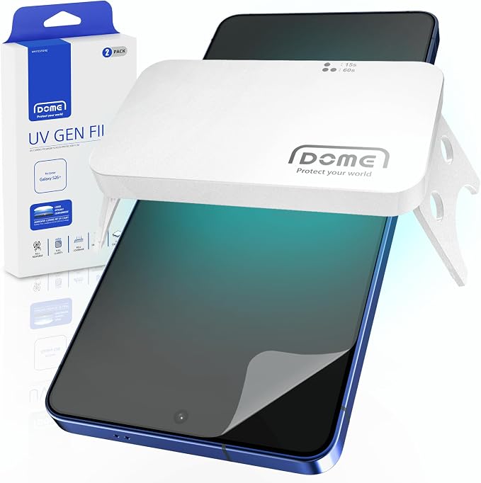 DOME GLASS Whitestone UV GEN Film Compatible with Galaxy S26 Plus Glass-Like UV Cured PET Screen Protector [2 Pack]