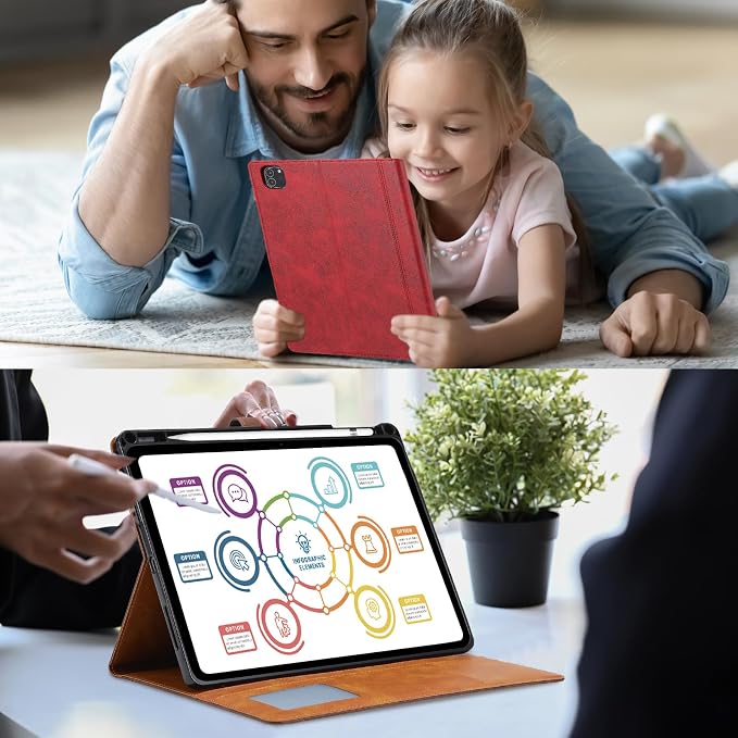 Flip Case for Apple iPad 10.2 9th 8th 7th Generation 2021/2020/2019 Pencil Holder Smart Cover Auto Sleep Wake Protective Documents Pocket Stand Snap Closure Case for iPad 10.2 Inch Black