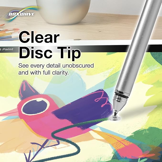 BoxWave Stylus Pen Compatible with Samsung Galaxy XCover Pro - FineTouch Capacitive Stylus Super Precise Stylus Pen - Metallic Silver