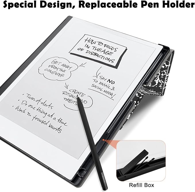 Case for Remarkable 2 Paper Tablet 10.3 2020 ReleasedLightweight and Hard Back Shell Protective Book Folio Cover with Built-in Pen HolderComes with Remarkable 2 Pen Tips.