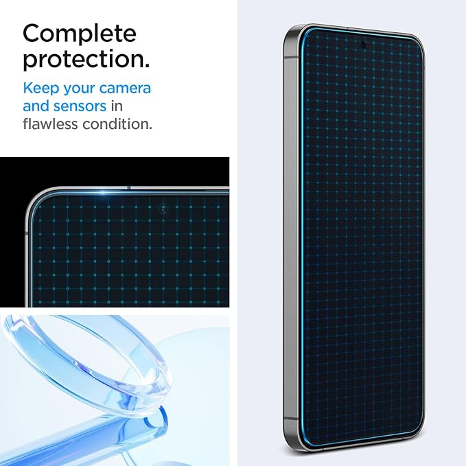 Spigen GlasTR EZ FIT Screen Protector for Galaxy A56 5G / S24 FE / M56 5G | 9H Hardness Tempered Glass Easy Installation Kit Case-Friendly Crystal Clear Touch Responsive Oleophobic Coating