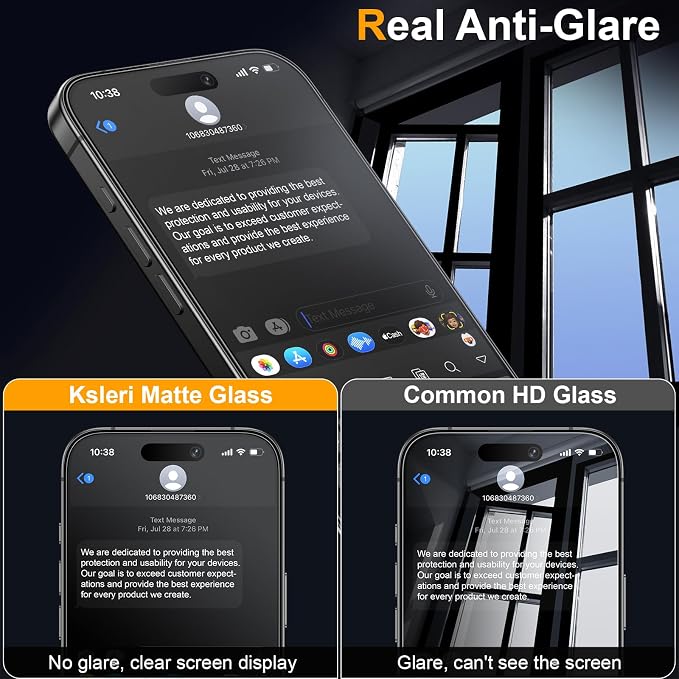 2 Pack Matte Privacy Screen Protector for iPhone 15 Pro Max 6.7-inch with Easy Installation Tool Anti Spy Anti Glare Tempered Glass Film Dynamic Island Compatible Case Friendly 9H Hardness