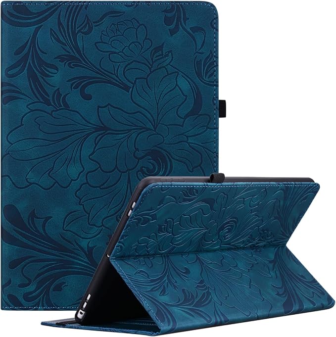ALILANG Case for Samsung Galaxy Tab A 9.7 inch 2015 Case Model (SM-T550/T555/SM-P550/P555) Multi-Angle Viewing Protective Tablet Cover with Folding Stand &amp Pencil Holder -Blue