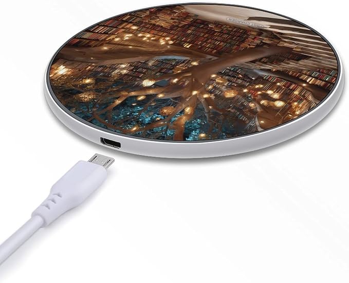 Vintage Printed Tree Magic Wireless Charger SlimWireless Charging Pad Anti-Slip Charger Mat for Men Women