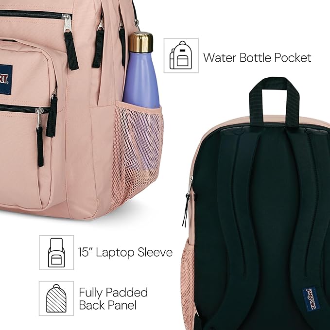 JanSport Laptop Backpack - Computer Bag with 2 Compartments, Ergonomic Shoulder Straps, 15” Laptop Sleeve, Haul Handle - Faded Floral Fresh Mint