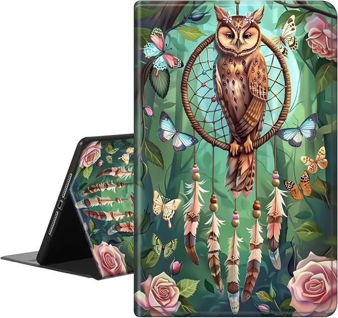 Case for iPad (A16) 11th Generation 11 Inch (2025)iPad 10th Generation 10.9 Inch (2022)PU Leather Slim Standing Smart Coverwith Auto Sleep/WakeBall on Fire