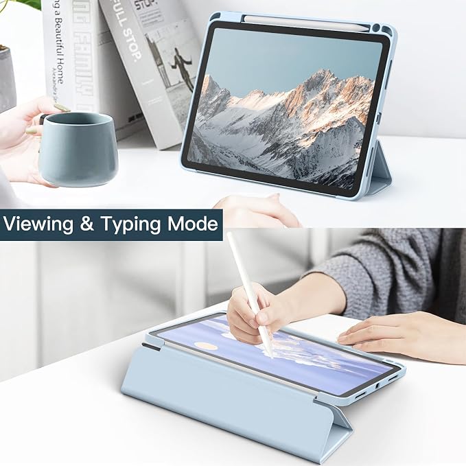JETech Case Cover for iPad Pro 11 4/3/2/1 Black | For 2022/2021/2020/2018 Model Clear Back Pencil Holder Slim Shockproof Tri-Fold Stand Auto Wake/Sleep