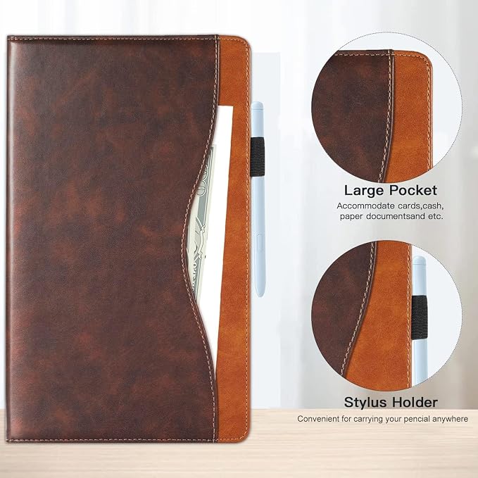 Case for Samsung Galaxy Tab A11 Plus 11 Inch 2025 Released (Model: SM-X310/SM-X315/SM-X236) Bussiness PU Leather Cover Flip Stand with Elastic Band &amp Card Holder-Brown