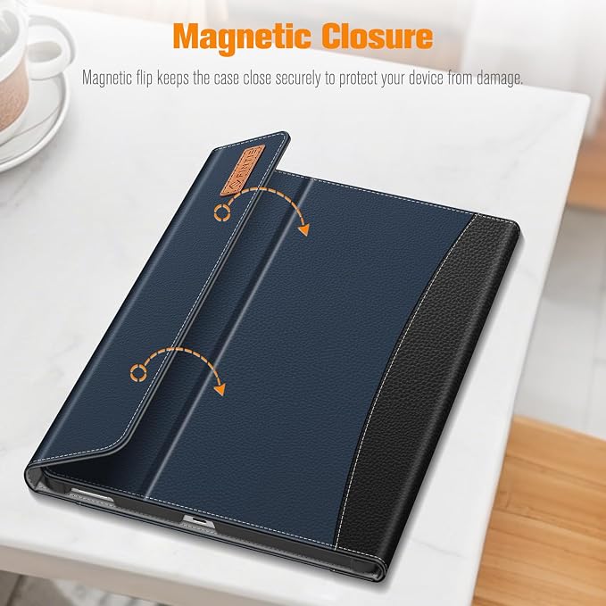Fintie Portfolio Case for Samsung Galaxy Tab S10 FE Plus 13.1'' 2025 Black | Model (SM-X620/X626) Multiple Angles Business Cover with Pocket Built-in S Pen Holder
