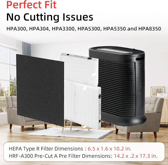 HPA300 HEPA Filter Replacement for Honeywell Air Purifier 3 HEPA R Filters and