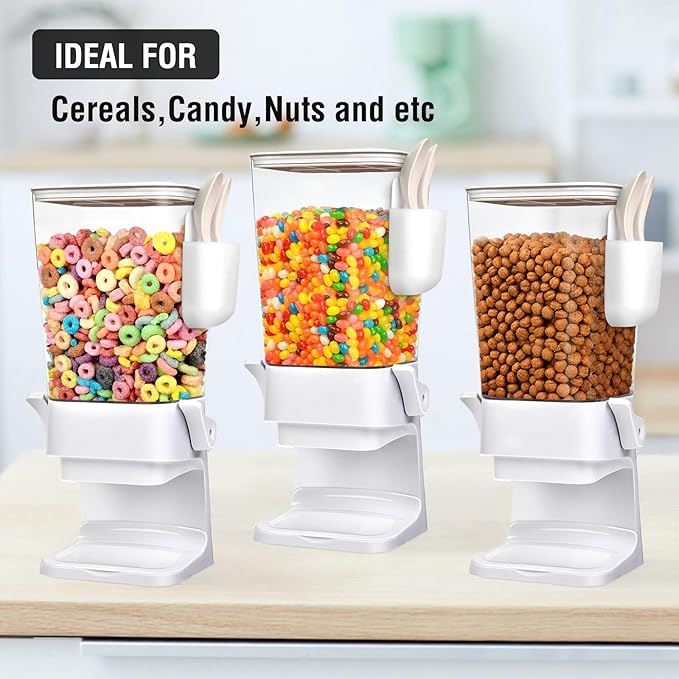 Cereal Dispenser Countertop with 2 Pack Bowls and Spoons 5.5 Qt Large Cereal Storage Container Holder for Pantry Dry Food Nut Dispenser Snack Candy Organizer Kitchen Organization for Oatmeal Granola