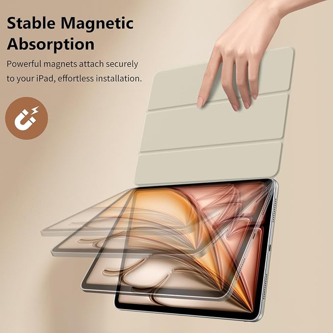 TiMOVO Magnetic Case for iPad Air 11 M4/M3/M2 Air 5th/4th Gen Black | Smart Folio Magnetic Slim Trifold Stand Protective Cover Auto Wake/Sleep