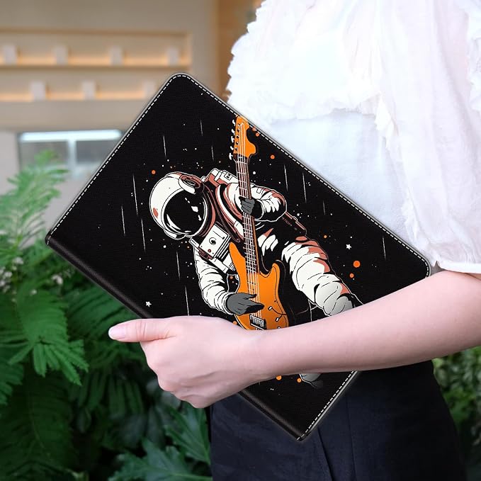Case for iPad Pro 11 Inch 2022/2021/2020/2018 iPad Air 5th / 4th Gene 10.9 Inch (2022/2020) - Slim Fit Standing Cover with Auto Sleep/Wake，Astronaut Guitar