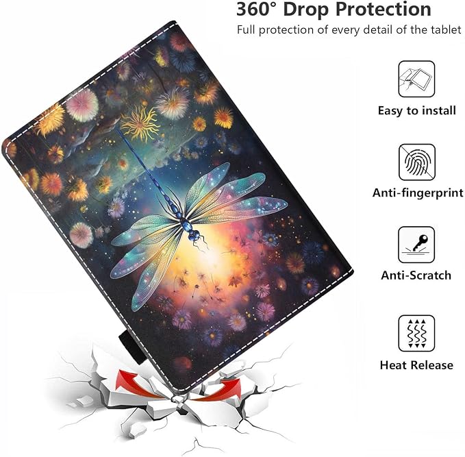 Case for Amazon Kindle Fire HD 8/Fire HD 8 Plus Tablet (12th/10th Generation 2024/2022/2020 Release) - PU Leather Folio Cover with Smart Auto Wake/Sleep Bald Eagle
