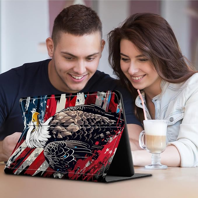 for 6 Kindle 2024 and 2022 (11th Generation) Case Slim Lightweight Smart Cover Case with Auto-Wake/Sleep for Kindle 2024Bald Eagle Flag