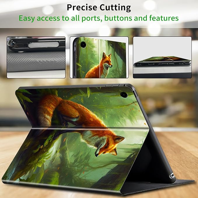 Case for Samsung Galaxy Tab A9 Plus 2023/A11 Plus 2025 11 inch Lightweight Protective PU Leather Smart Stand Cover with Auto Wake Sleep Tablet Case Cover - American Flag &amp Fish